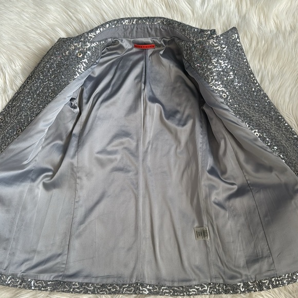 Alice + Olivia “Teagler” Silver Sequin Coat Size S - Picture 8 of 15